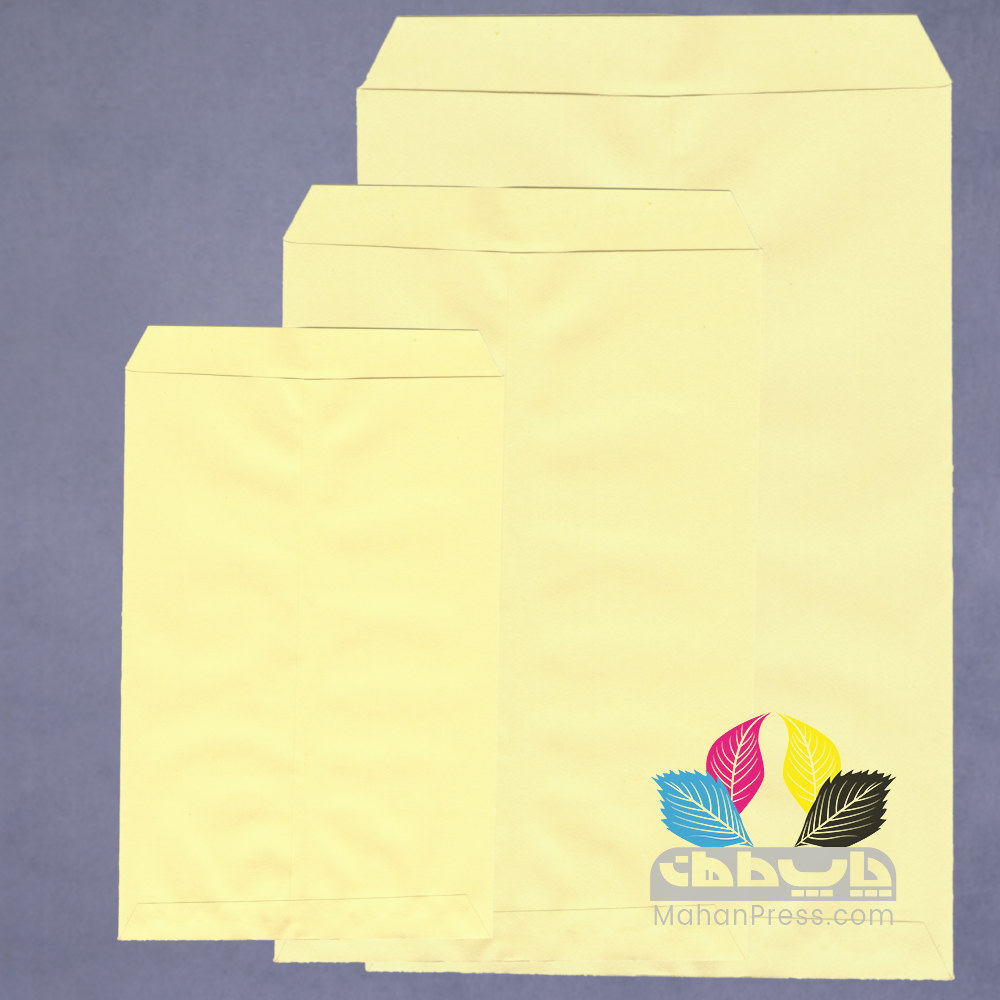 پاکت اداری کاغذی زرد در ابعاد a4 a5 a3 b4- چاپخانه ماهان - ماهان پرس